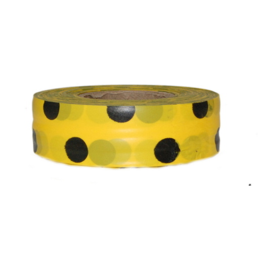 Flagging Tape Dots Black on Yellow 100y