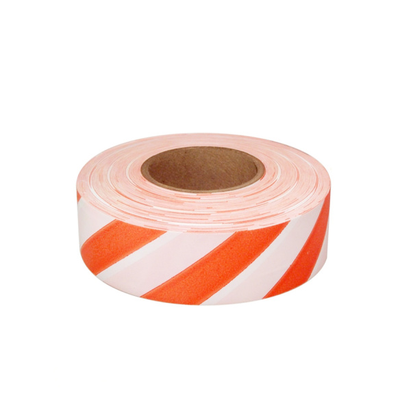 Flagging Tape 1 3/16 inches x 100 yds - Stripes Orange & White